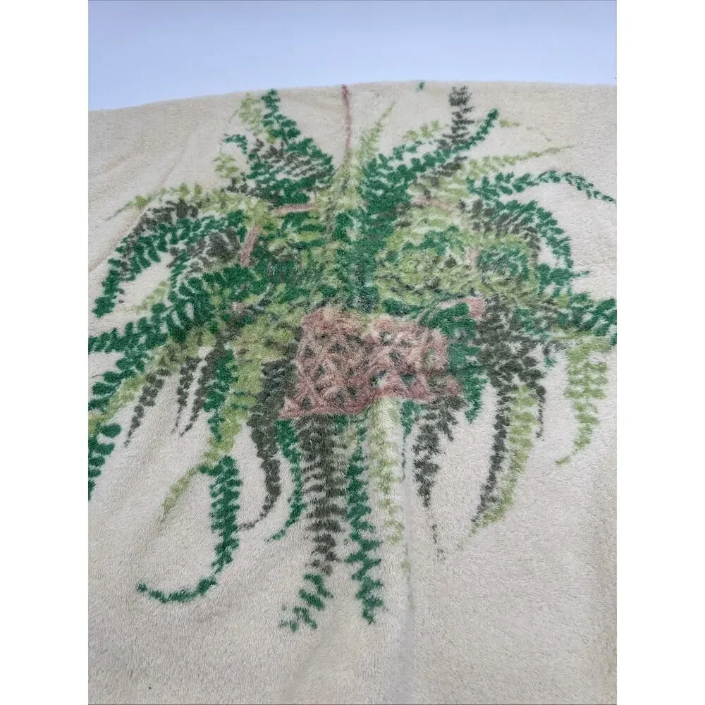 Vintage Cannon Royal Family Cotton Bath Towel 40x24 Hanging Fern Plant Hand Twl